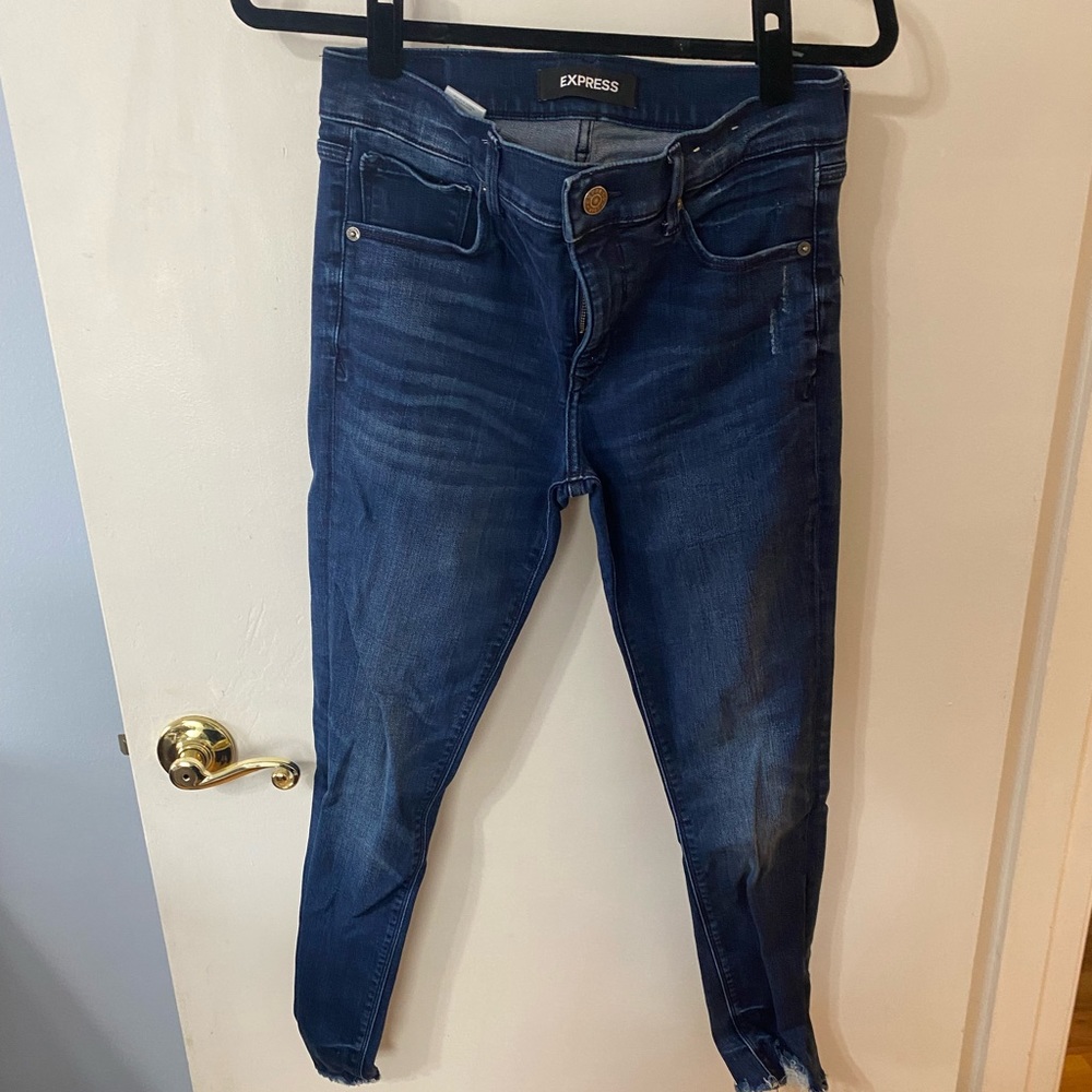 Express Stretch+ Denim Perfect mid Rise ankle legging